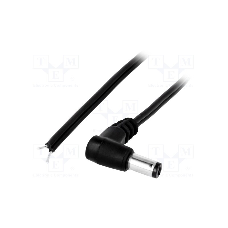 1 pcs x BQ CABLE - DC.CAB.2201.0300 - Cable, 2x0.5mm2, wires,DC 5,5/2,1 plug, angled, black, 3m