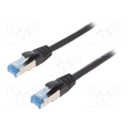 1 pcs x LOGILINK - CQ6025S - Patch cord, S/FTP, 6a, stranded, Cu, PUR, black, 0.5m, 27AWG, IP20