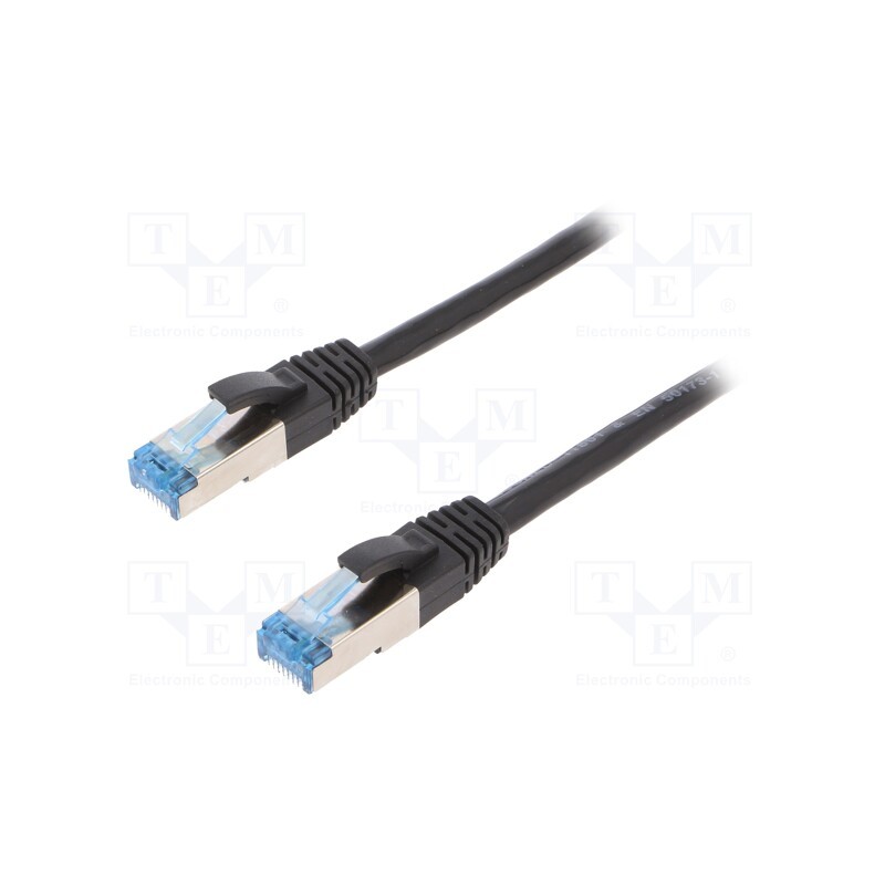 1 pcs x LOGILINK - CQ6025S - Patch cord, S/FTP, 6a, stranded, Cu, PUR, black, 0.5m, 27AWG, IP20