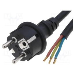 1 pcs x JONEX - S3RN-3/10/5BK - Cable, 3x1mm2, CEE 7/7 (E/F) plug,wires, neoprene, 5m, black, 10A