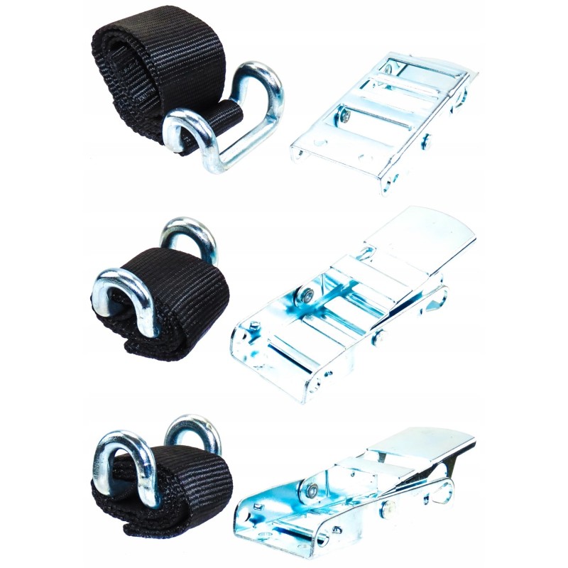 Straight buckle, galvanized, belt with wire, tension 80 cm, set