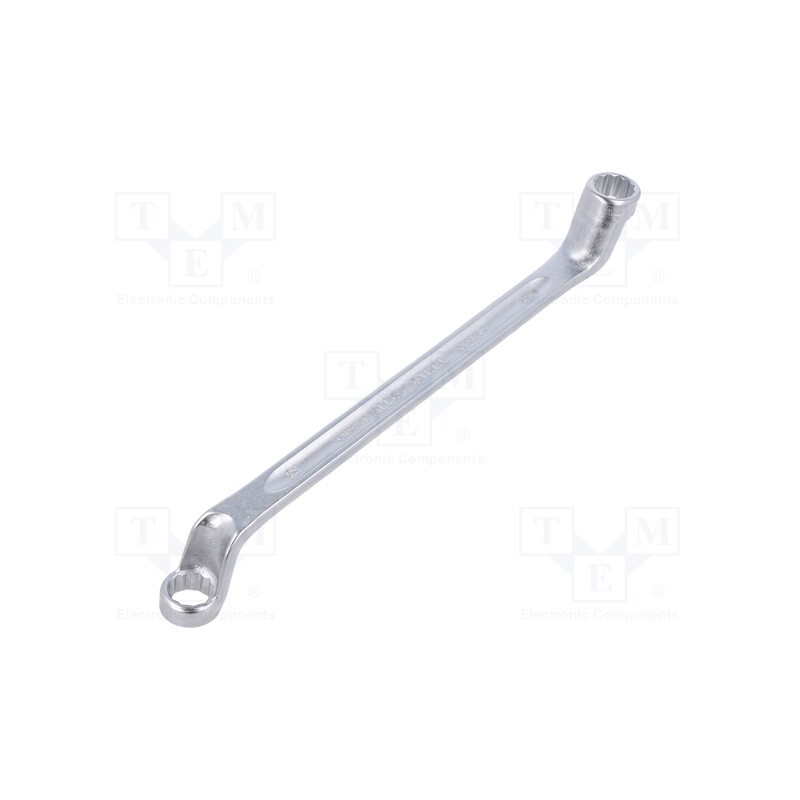 1 pcs x STAHLWILLE - 41041213 - Wrench, box, 12mm,13mm, chromium plated steel, L: 220mm, offset
