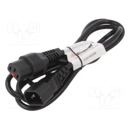 1 pcs x SCHAFFNER - IL13-C14-SVT-3100-183 - Cable, IEC C13 female,IEC C14 male, 1.83m, black, 10A, 125V, IP20
