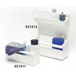 Bathroom shelf for a camper trailer