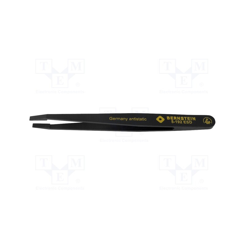 1 pcs x BERNSTEIN - 5-192 - Tweezers, Blade tip shape: flat, Tweezers len: 120mm, ESD