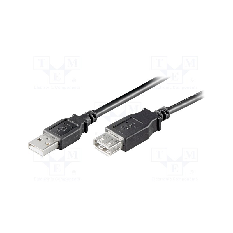 1 pcs x Goobay - 68904 - Cable, USB 2.0, USB A socket,USB A plug, 3m, black, Core: Cu, PVC