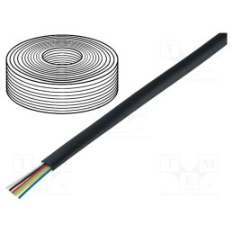 1 rol x Goobay - 93306 - Wire: telecommunication cable, 6x28AWG, stranded, black, 100m