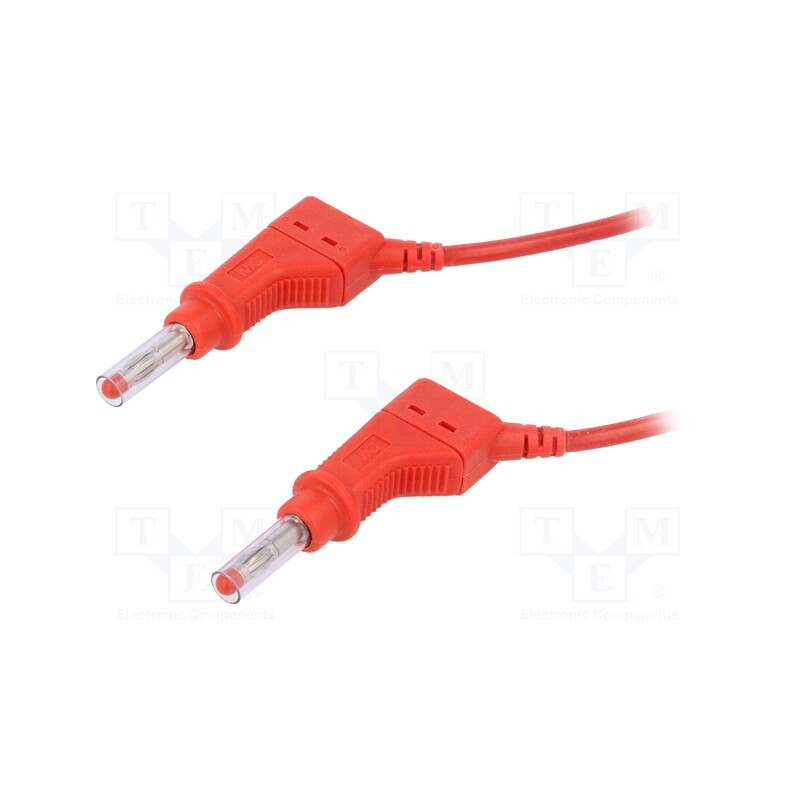 1 pcs x STu00c4UBLI - 66.9408-10022 - Test lead, 32A, banana plug 4mm,both sides, Urated: 600V, Len: 1m