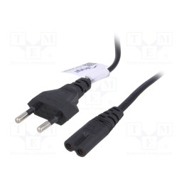 1 pcs x AKYGA - AK-RD-04A - Cable, 2x0.5mm2, CEE 7/16 (C) plug,IEC C7 female, PVC, 0.5m, 2.5A