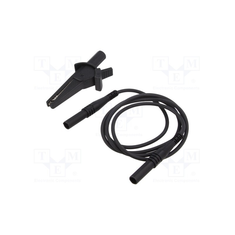 1 pcs x TIETZSCH - L-SETS - Test lead, banana plug 4mm,aligator clip, Len: 1m, black