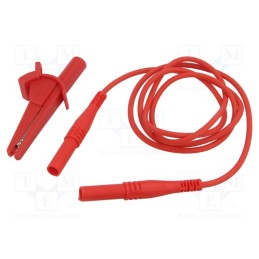 1 pcs x TIETZSCH - L-SETR - Test lead, banana plug 4mm,aligator clip, Len: 1m, red