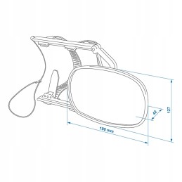 Additional mirror for towing a large SUV 4x4 caravan