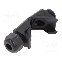 1 pcs x HUMMEL - 1.313.0901.14 - Cable gland, angular, PG9, IP68, polyamide, black, HSK-W