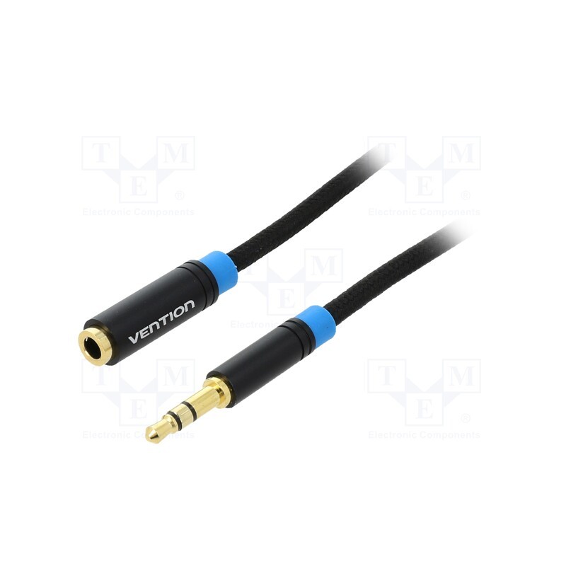 1 pcs x VENTION - VAB-B06-B300-M - Cable, Jack 3.5mm 3pin socket,Jack 3.5mm 3pin plug, 3m, black