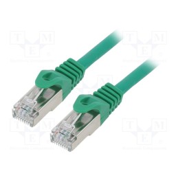 1 pcs x GEMBIRD - PP6A-LSZHCU-G-1M - Patch cord, S/FTP, 6a, solid, Cu, LSZH, green, 1m, 27AWG, Cablexpert