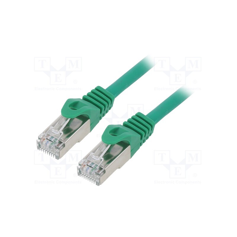 1 pcs x GEMBIRD - PP6A-LSZHCU-G-1M - Patch cord, S/FTP, 6a, solid, Cu, LSZH, green, 1m, 27AWG, Cablexpert