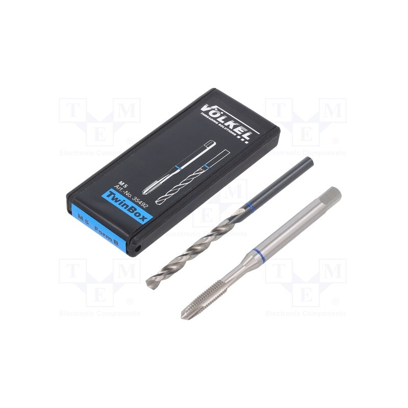 1 set x Vu00d6LKEL - 35492 - Tap, high speed steel cobalt HSS-E, M5, 0.8, ISO2/6H, 2pcs.