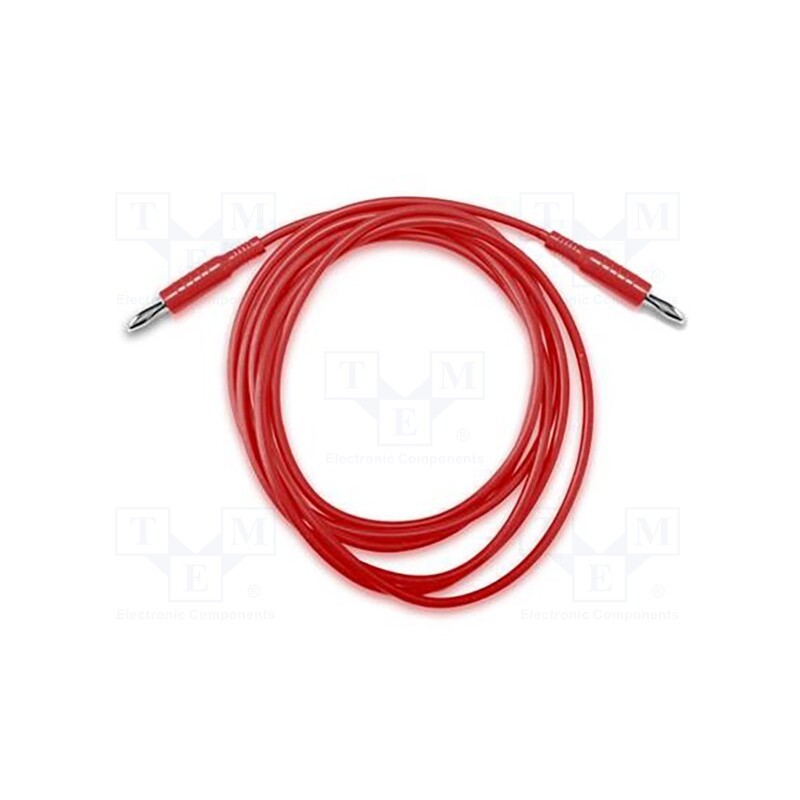 1 pcs x MUELLER ELECTRIC - BU-2626-N-84-2 - Test lead, 6.5A, banana plug 4mm,both sides, non-insulated, red