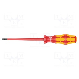 1 pcs x WERA - 5006442001 - Screwdriver, insulated,slim, slot, 5,5x1,0mm, Blade length: 125mm