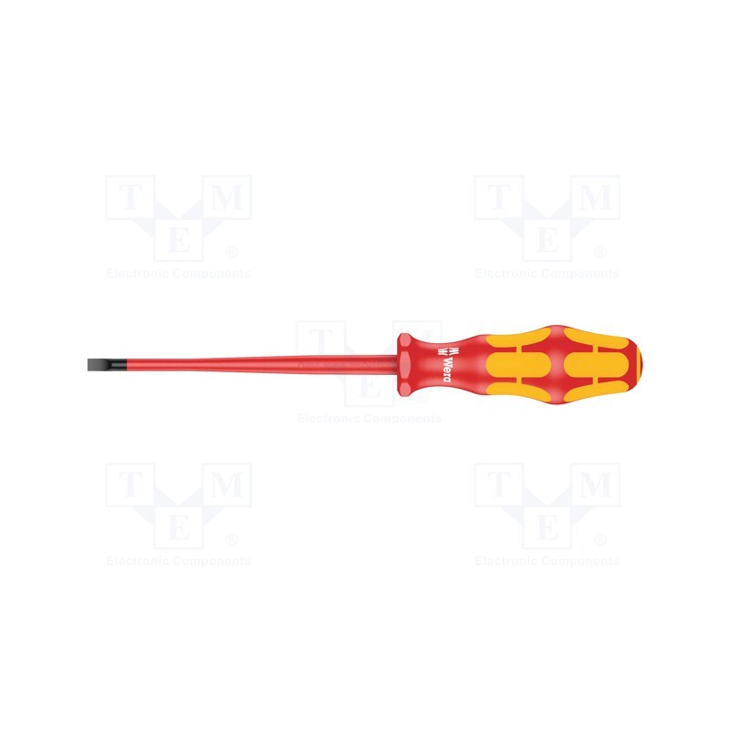 1 pcs x WERA - 5006442001 - Screwdriver, insulated,slim, slot, 5,5x1,0mm, Blade length: 125mm