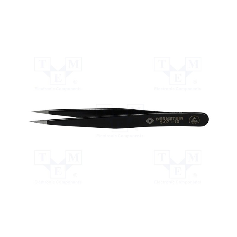 1 pcs x BERNSTEIN - 5-071-13 - Tweezers, Blade tip shape: sharp, Tweezers len: 85mm, ESD