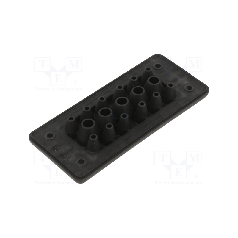 1 pcs x TRELLEBORG - 107292 - Multigate grommet, black, Holes no: 17, -40÷90°C, UL94V-0, IP65