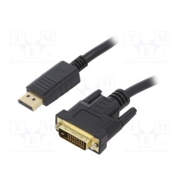 1 pcs x GEMBIRD - CC-DPM-DVIM-6 - Cable, DisplayPort plug,DVI-D (24+1) plug, PVC, 1.8m, black