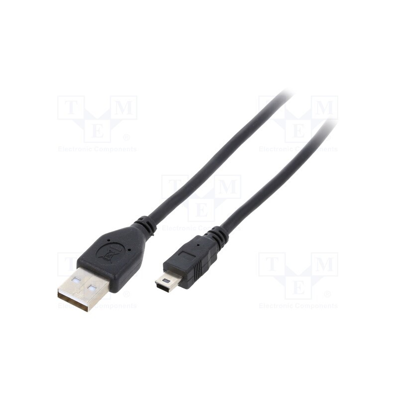 1 pcs x GEMBIRD - CCF-USB2-AM5P-6 - Cable, USB 2.0, USB A plug,USB B mini plug, gold-plated, 1.8m