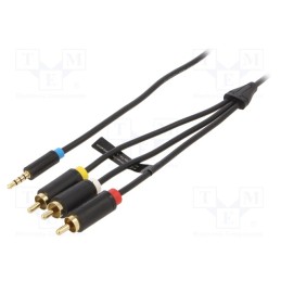 1 pcs x VENTION - BCBBG - Cable, Jack 3.5mm plug,RCA plug x3, 1.5m, Plating: gold-plated