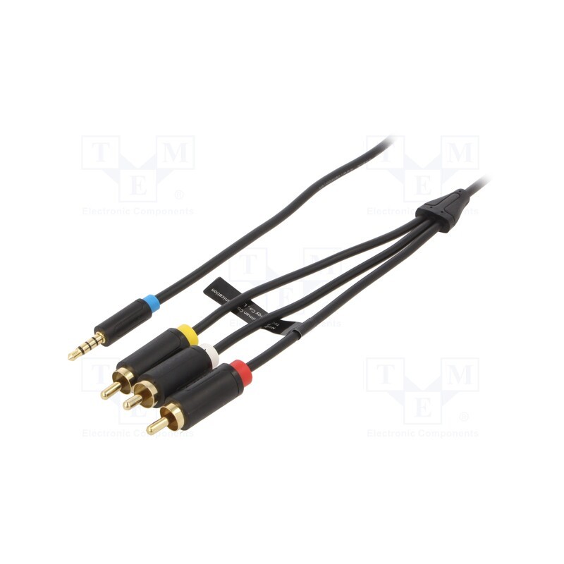 1 pcs x VENTION - BCBBG - Cable, Jack 3.5mm plug,RCA plug x3, 1.5m, Plating: gold-plated