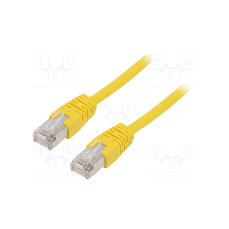 1 pcs x GEMBIRD - PP22-0.5M/Y - Patch cord, F/UTP, 5e, stranded, CCA, PVC, yellow, 0.5m, 26AWG