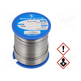 1 pcs x BROQUETAS - BROFIL 60 B2.1 1.5MM 250G - Soldering wire, Sn60Pb40, 1.5mm, 0.25kg, lead-based, reel