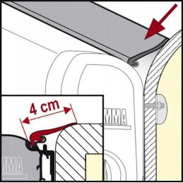 Seal for awning Fiamma f45 f50 f55 4 cm 1 m