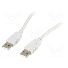 1 pcs x BQ CABLE - BQC-USB2AA/3 - Cable, USB 2.0, USB A plug,both sides, 3m, light grey
