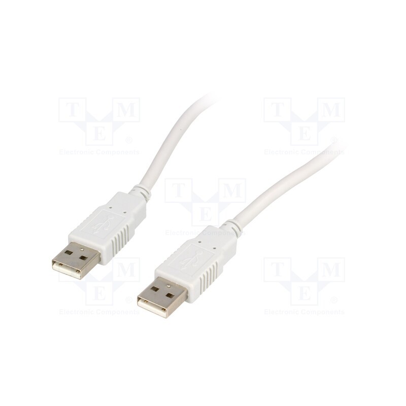 1 pcs x BQ CABLE - BQC-USB2AA/3 - Cable, USB 2.0, USB A plug,both sides, 3m, light grey