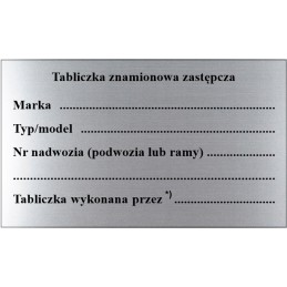 Replacement nameplate, set of 10 pcs