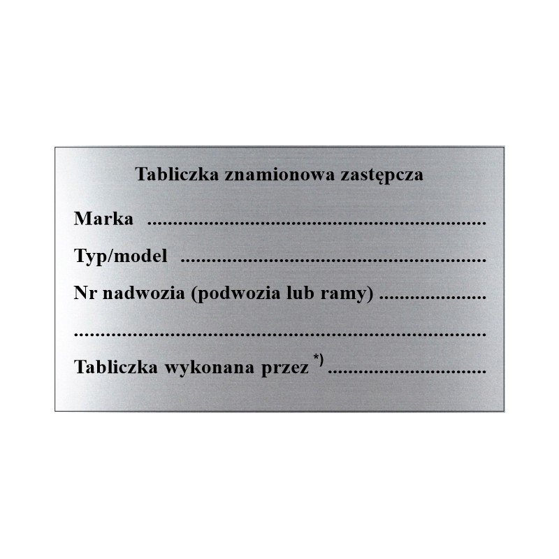 Replacement nameplate, set of 10 pcs