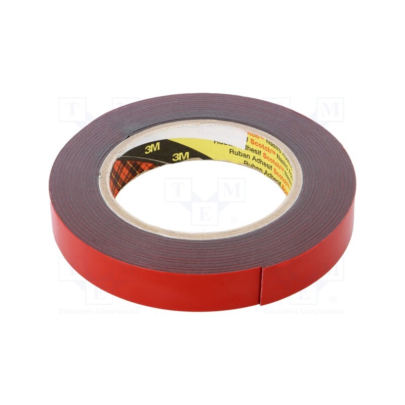 1 rol x 3M - 3M 4611 19MM 5.5M - Tape: fixing, W: 19mm, L: 5.5m, Thk: 1100um, acrylic, dark grey