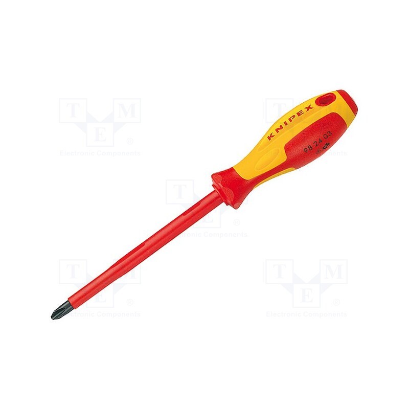 1 pcs x KNIPEX - 98 24 03 - Screwdriver, insulated, Phillips, PH3, Blade length: 150mm, 1kVAC