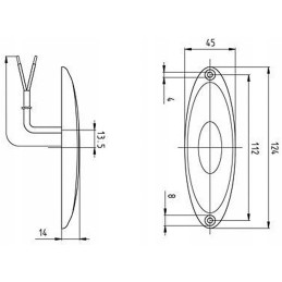 Jokon side marker lamp 125 x 45 mm
