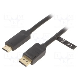 1 pcs x VENTION - HAGBH - Cable, DisplayPort plug,HDMI plug, Len: 2m, black, 30AWG