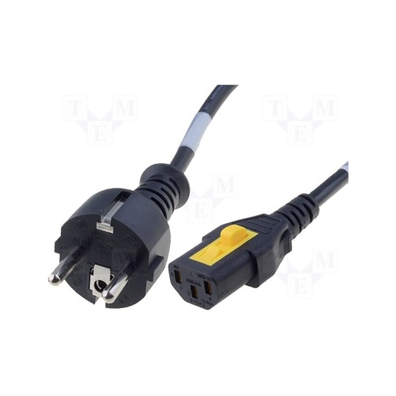 1 pcs x SCHURTER - 6051.2063 - Cable, 3x0.75mm2, CEE 7/7 (E/F) plug,IEC C13 female, PVC, 1.5m