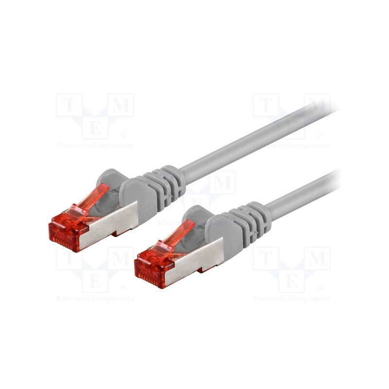1 pcs x Goobay - 93568 - Patch cord, S/FTP, 6, stranded, CCA, PVC, grey, 0.5m, 27AWG