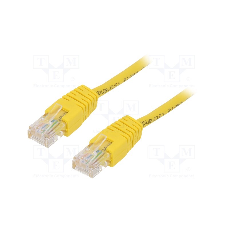 1 pcs x GEMBIRD - PP12-1M/Y - Patch cord, U/UTP, 5e, stranded, CCA, PVC, yellow, 1m, 26AWG