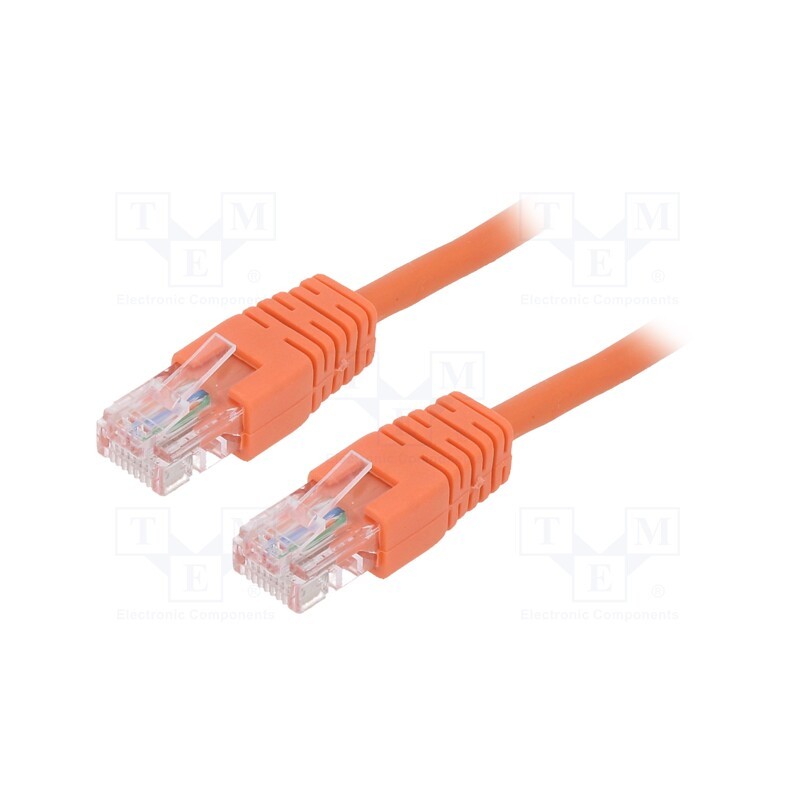 1 pcs x GEMBIRD - PP12-1M/O - Patch cord, U/UTP, 5e, stranded, CCA, PVC, orange, 1m, 26AWG