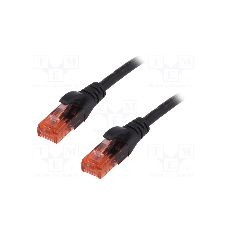 1 pcs x DIGITUS - DK-1612-005/BL - Patch cord, U/UTP, 6, stranded, CCA, PVC, black, 0.5m, 26AWG