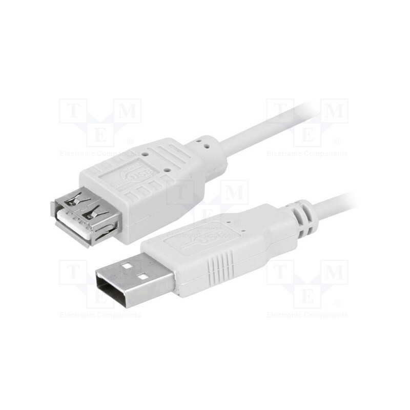 1 pcs x LOGILINK - CU0011 - Cable, USB 2.0, USB A socket,USB A plug, nickel plated, 3m, grey