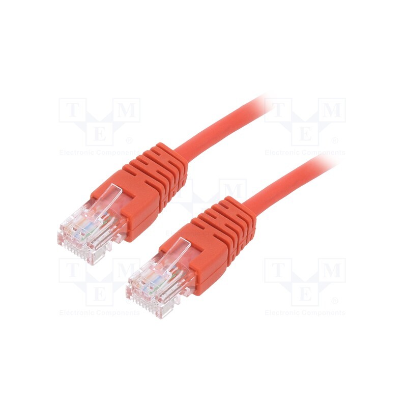 1 pcs x GEMBIRD - PP12-0.25M/R - Patch cord, U/UTP, 5e, stranded, CCA, PVC, red, 0.25m, 26AWG