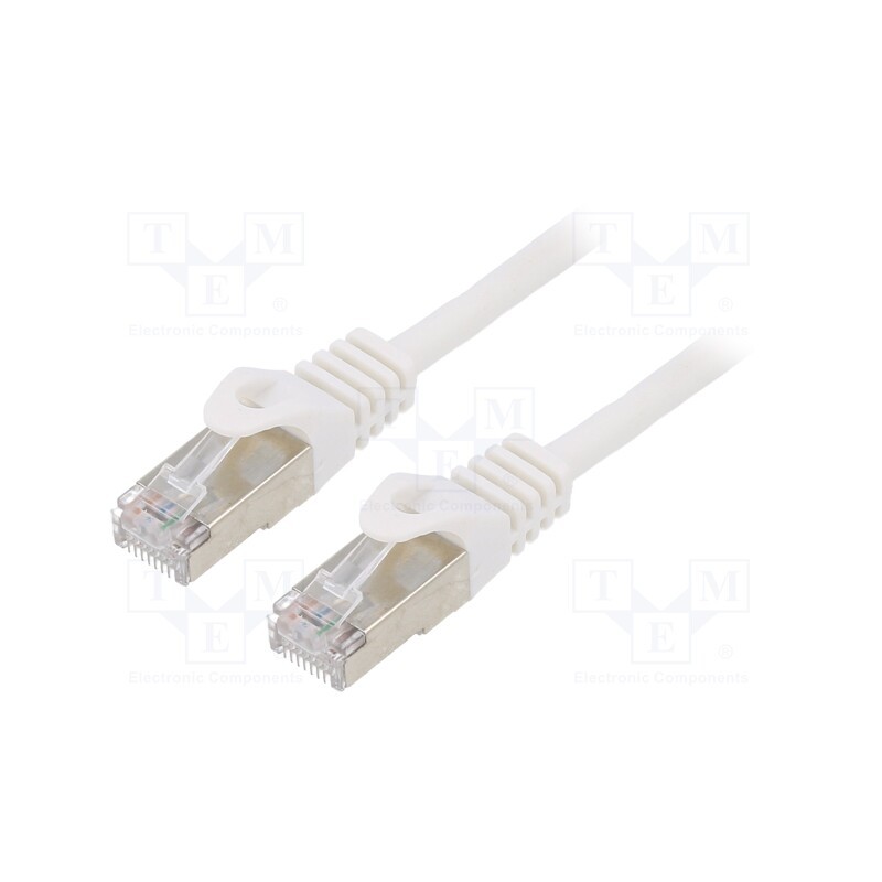 1 pcs x GEMBIRD - PP6-3M/W - Patch cord, F/UTP, 6, stranded, CCA, PVC, white, 3m, RJ45 plug, 26AWG