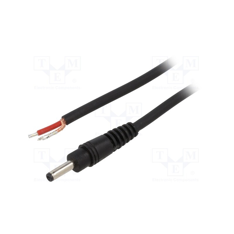 1 pcs x WEST POL - P13-TT-C100-150BK - Cable, 1x1mm2, wires,DC 3,5/1,3 plug, straight, black, 1.5m